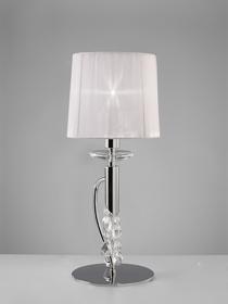 M3868  Tiffany Polished Chrome 49cm 1+1 Light Table Lamp